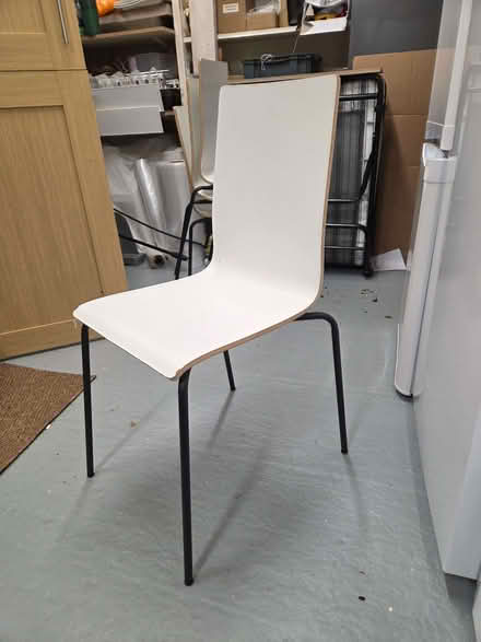 Photo of free 4 x White kitchen dining chairs (Hornby LA2) #2