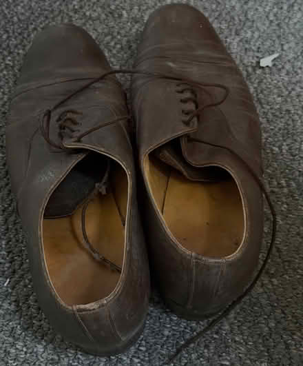 Photo of free A pair of brown handmade leather shoes 10/11 (Southsea PO5) #2