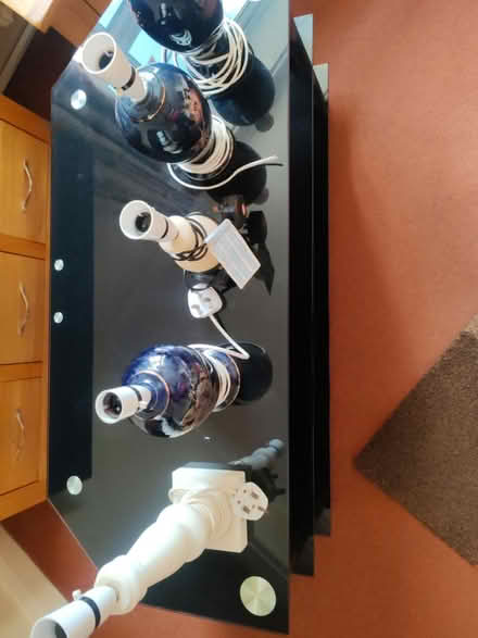 Photo of free Glass TV unit and five lamp bases (Moretonhampstead) #1