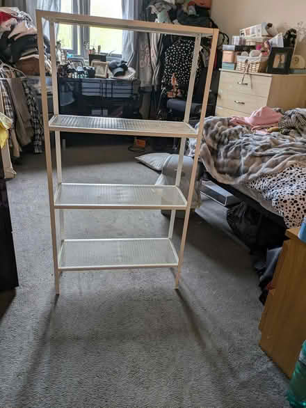 Photo of free Tall white metal shelves - IKEA (27/30 Hyvot Mill Road EH17) #2