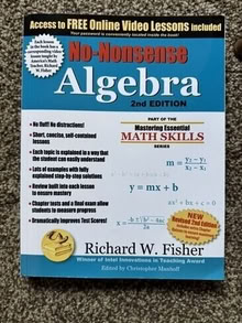 Photo of free No-nonsense Algebra by Fisher book #1