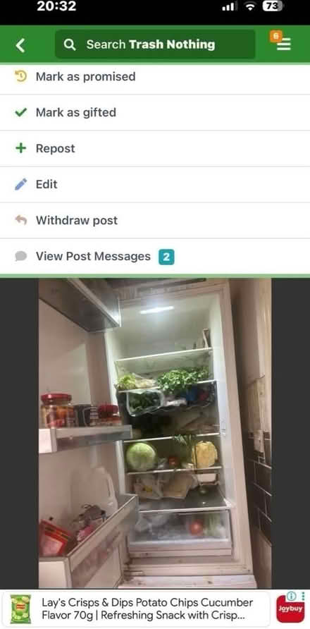 Photo of free Two working fridge freezer (CR0) #1