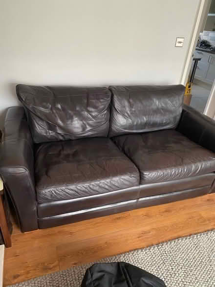 Photo of free Black Leather Sofa x 2 (Bromley BR2) #1