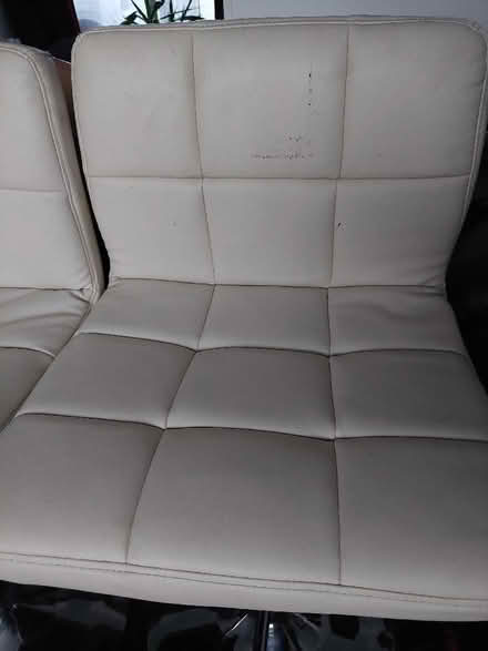 Photo of free 2 x cream leather look barstools (Seaford BN25) #3