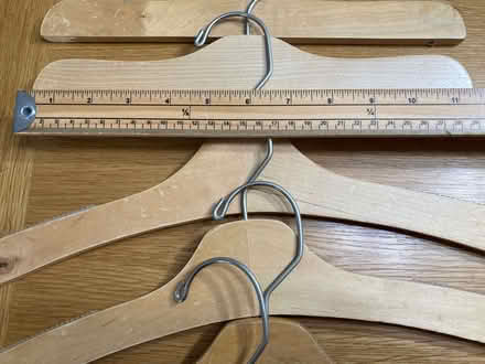 Photo of free 22 Solid Wood Coat hangers, with metal hanging hooks (Calthwaite CA11) #3