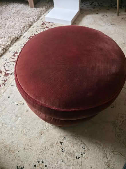 Photo of free Red circular pouffe (Swindon Village GL51) #2