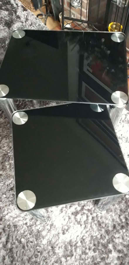Photo of free Nest of tables. Black glass. (Kilburn DE56) #1