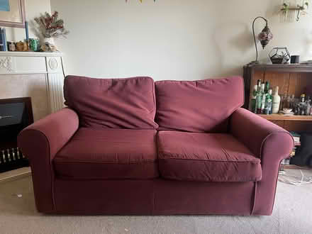 Photo of free 2 seater maroon sofa (Hove BN3) #1
