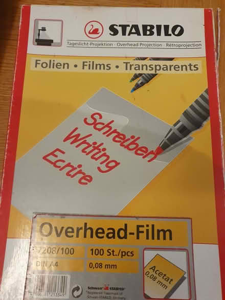 Photo of free Overhead film for overhead projector (Tilehurst RG31) #1
