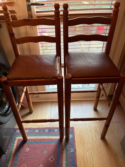 Photo of free Pine wood bar chairs x2 (Greater Leys OX4 7WH) #1
