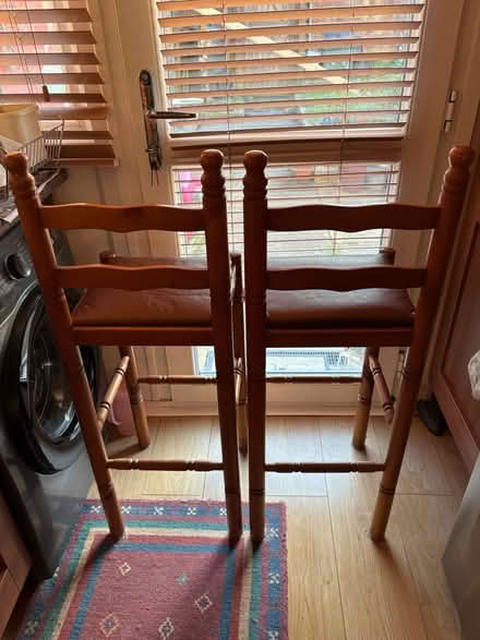 Photo of free Pine wood bar chairs x2 (Greater Leys OX4 7WH) #2
