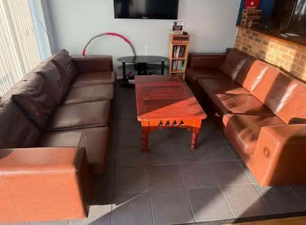 Photo of free 4 x 2-seater sofas NO FIRE LABEL - WN8 near Orrell station (Stanley Gate L39) #1