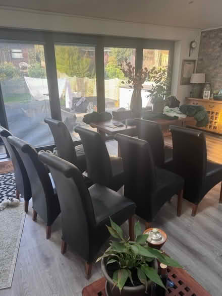 Photo of free 8 brown leather dining chairs (Anerley SE20) #2