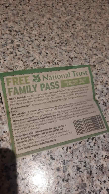 Photo of free NT voucher (Chalgrove, OX44) #1