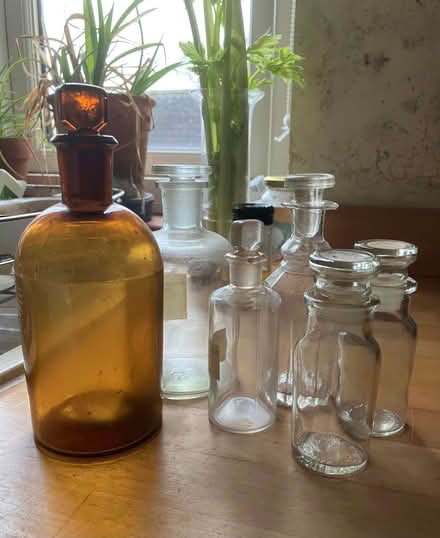 Photo of free Collection of glass bottles with stoppers (Bisley Road GL5) #1