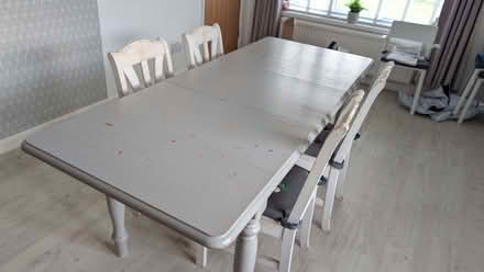 Photo of free IKEA Pine Extending Dining Table and 4 x Chairs (Wymington NN10) #1
