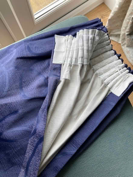 Photo of free Pair of Blue Curtains (Boroughbridge YO51) #2