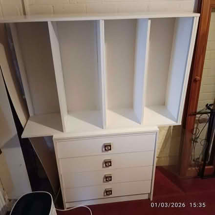 Photo of free white integrated drawers and shelf unit (Brookhouse LA2) #2