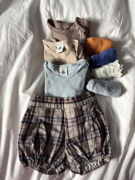 Photo of free 2y clothes: petit bateau long sleeves vest, shorts, socks (Crouch End N8) #1