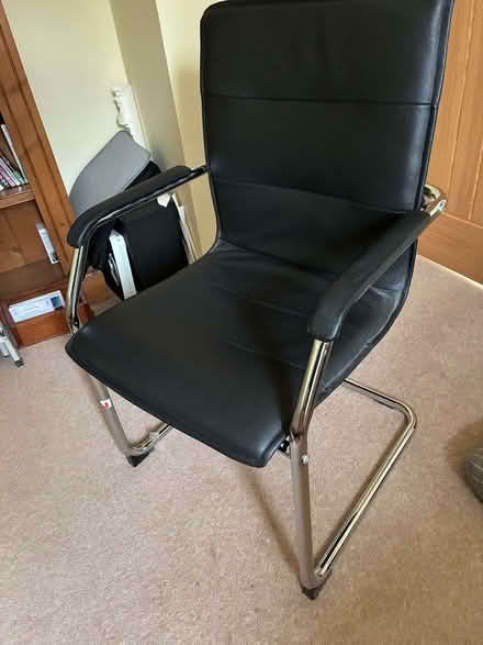 Photo of free Leather Office Type Chair, with arms (Madeley TF7) #1