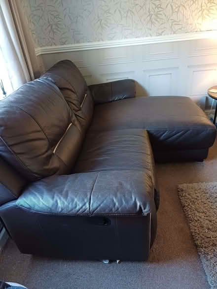 Photo of free Brown leather sofa (Calderbrook OL15) #3