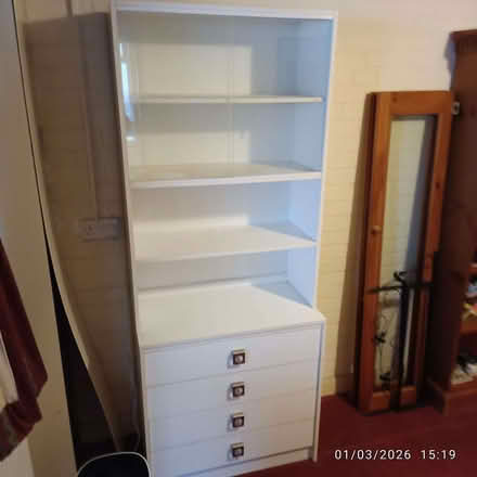 Photo of free white integrated drawers and shelf unit (Brookhouse LA2) #1