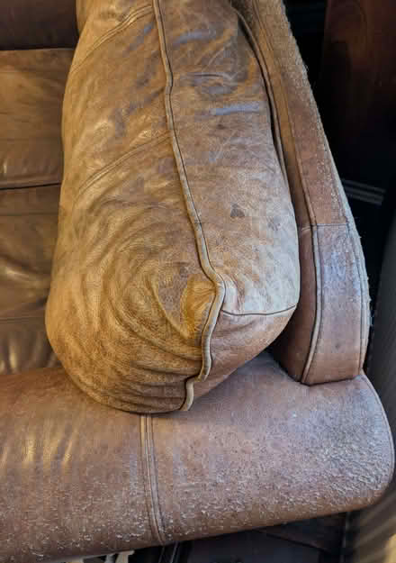 Photo of free Brown leather 2 seater sofa (Orford WA2) #2