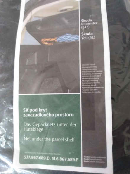 Photo of free Skoda parcel shelf net (Manor Park KT19) #2