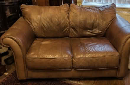 Photo of free Brown leather 2 seater sofa (Orford WA2) #1