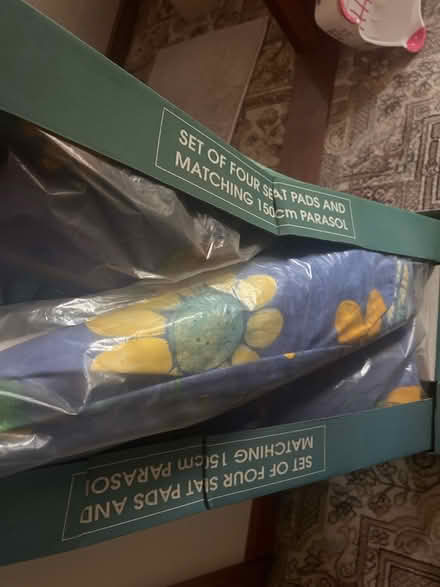 Photo of free Parasol and seat pads (Stanway, CO3) #2