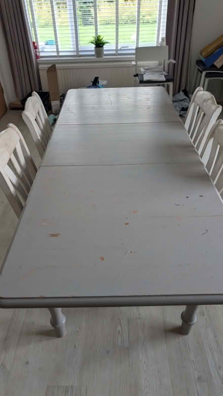 Photo of free IKEA Pine Extending Dining Table and 4 x Chairs (Wymington NN10) #2