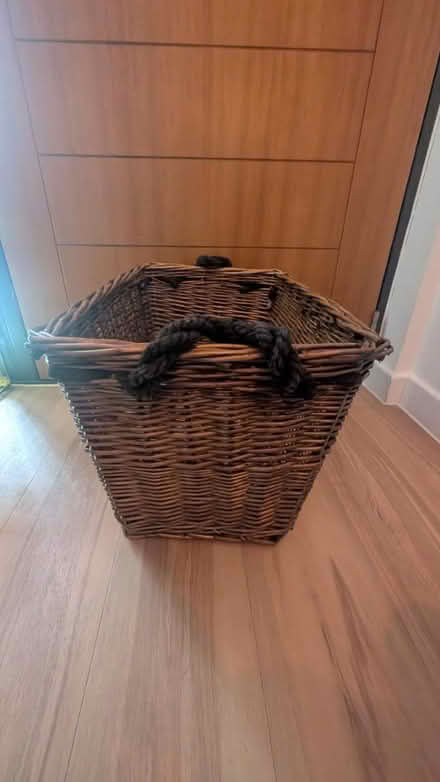 Photo of free Wooden woven hamper basket (West Ealing) #2