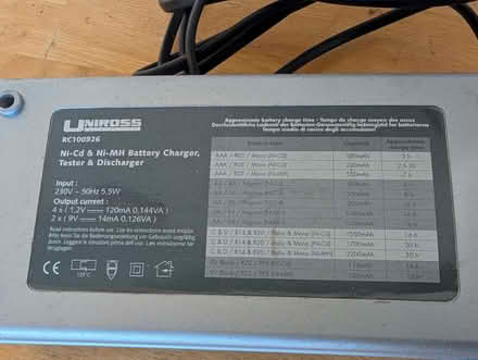 Photo of free Uniross charger for AA, AAA, C & D and 9v block batteries (West Farleigh ME15) #1