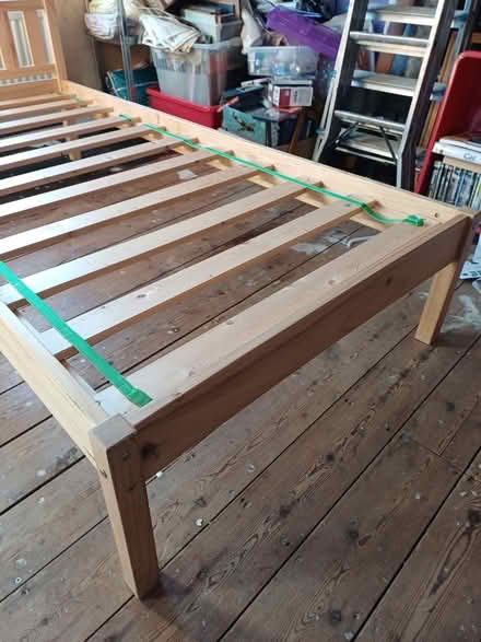 Photo of free Single size pine bed 3’ X 6’ approximately (Emsworth PO10) #3