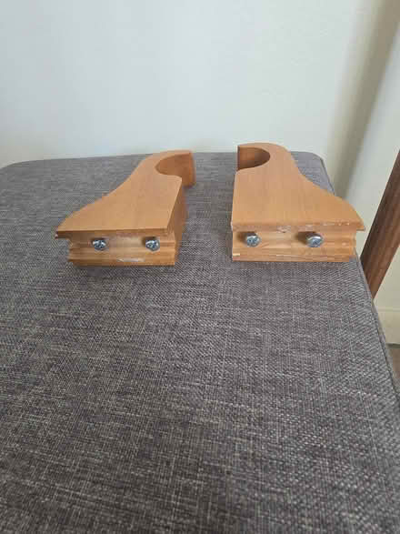 Photo of free Wooden curtain rod & brackets (Lakeland) #2