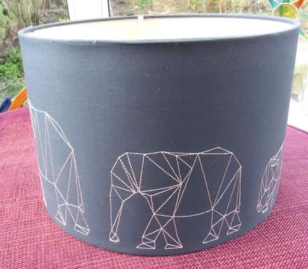 Photo of free Teal Blue Lightshade with Embroidered Elephant Design (Cullercoats NE30) #2