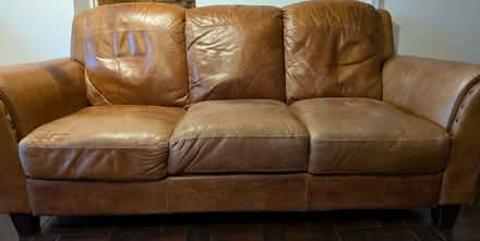 Photo of free 3-seat leather sofa (Brough CA17) #1