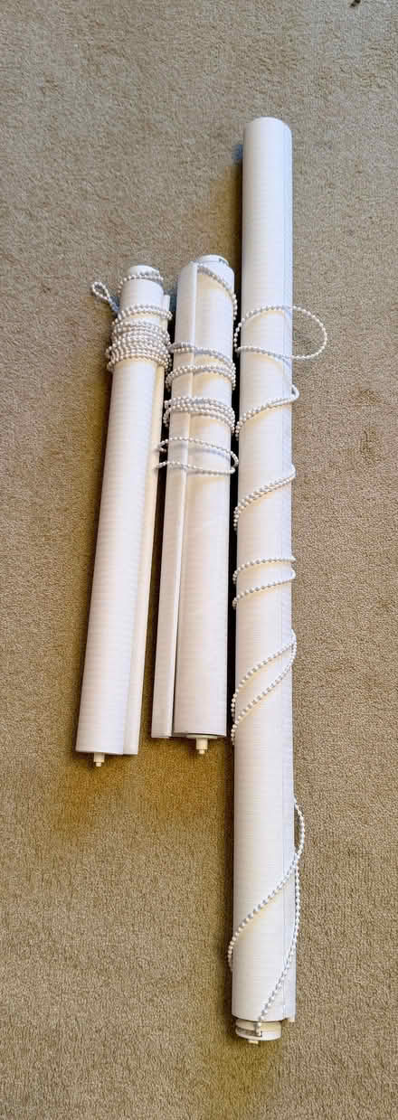 Photo of free Set of 3 cream roller blinds for a bay window (Comiston EH10) #1