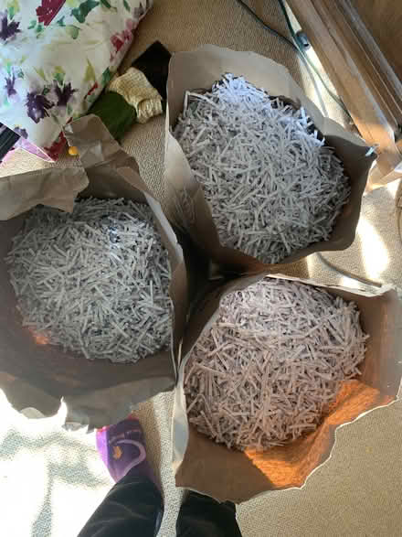 Photo of free bags of nice white shredded paper (Greenwood) #1