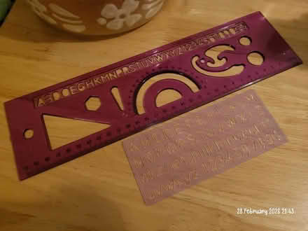 Photo of free Ruler & letter stencils (Moseley B13) #1