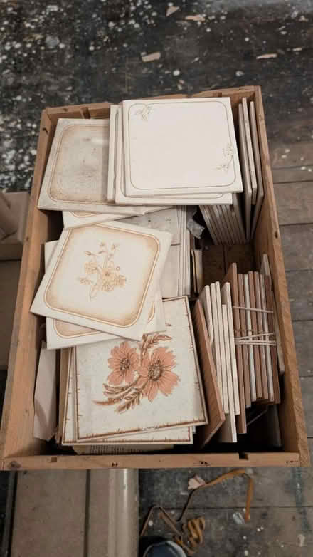 Photo of free Box with vintage tiles (SW16) #1