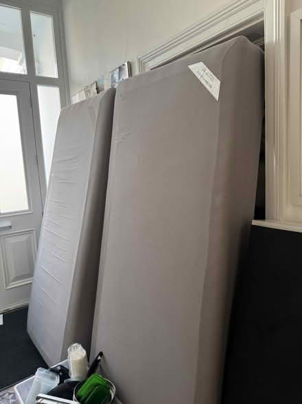 Photo of free Two new bed/mattresses with feet. singles. (Newington Green N5) #1