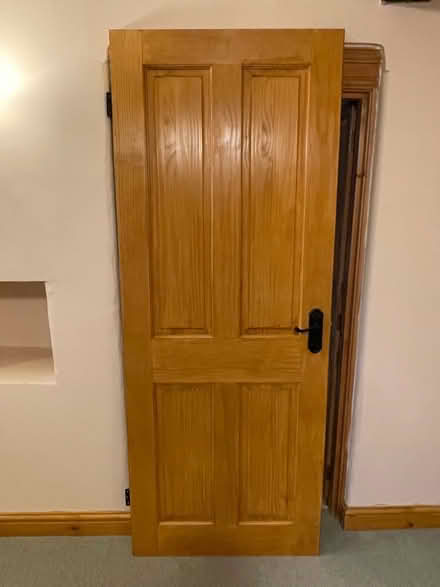 Photo of free Solid Pine Internal Door (no frame), nearly new (Birch Vale SK22) #1