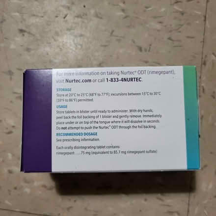 Photo of free Rimegepant Oral Disintegrate tablet (31 Street and 9th Avenue) #3
