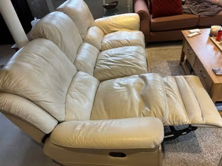 Photo of free leather sofa and armchair (CV32 Leamington spa) #3