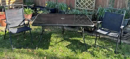 Photo of free Garden Table and 6x chairs (Woodmancote GL7) #1