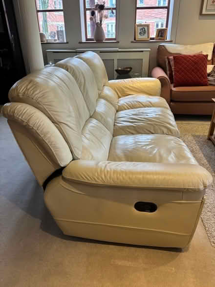 Photo of free leather sofa and armchair (CV32 Leamington spa) #2