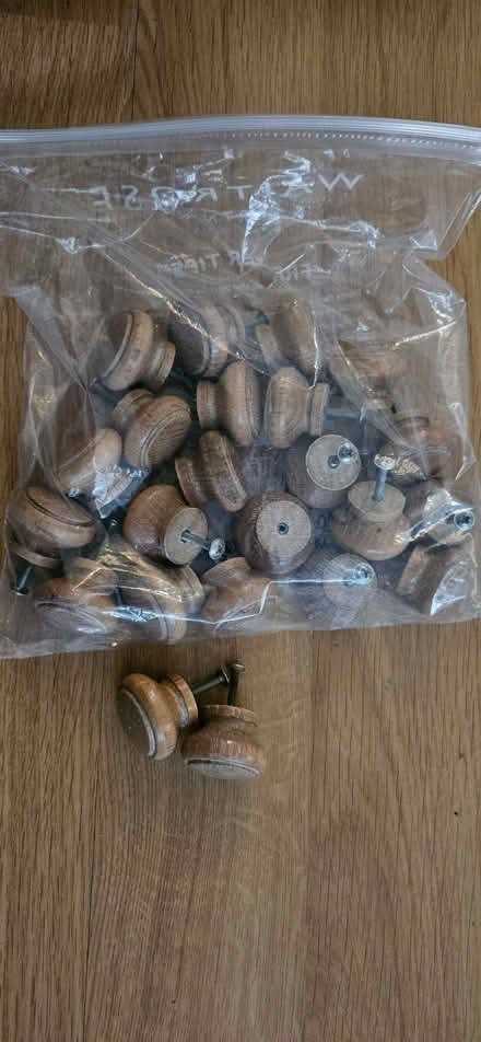 Photo of free Cupboard door knobs (24)- Wooden with screw fittings. (Highams Park E4) #1