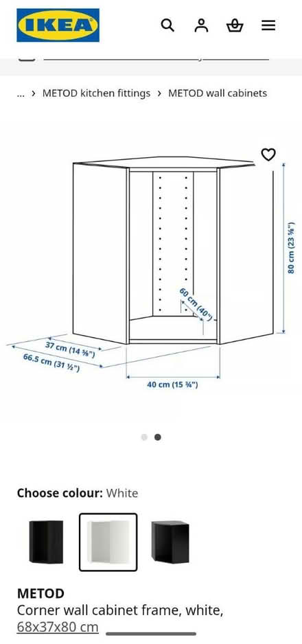 Photo of free IKEA Metod corner top cabinet (Sw1) #2