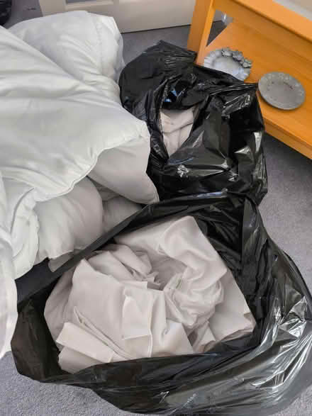 Photo of free House clearance - stacks of clean linens, duvets and an elec (The Camp AL1) #2